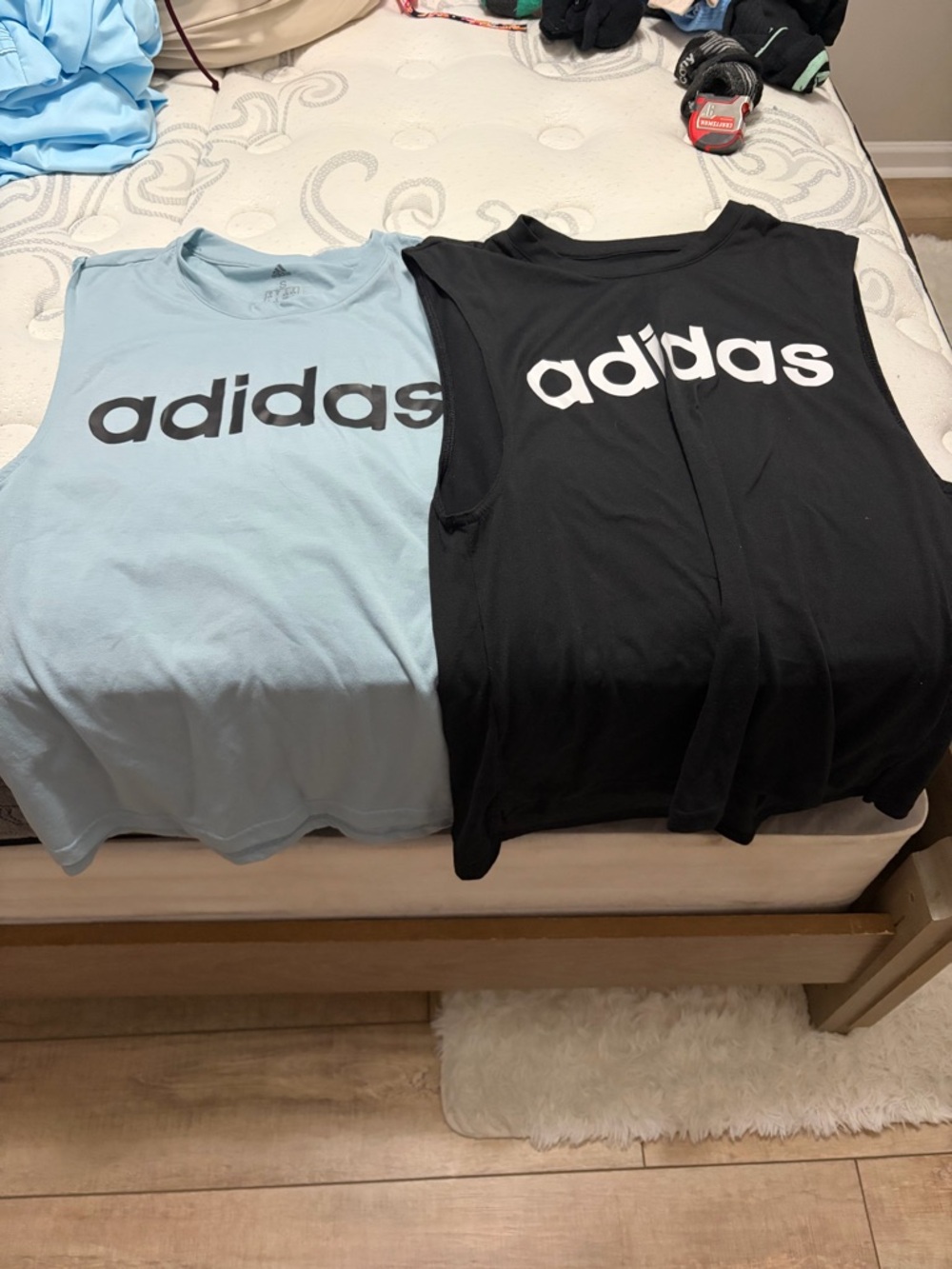 adidas Light Blue Crewneck Tee with Small Black Logo
